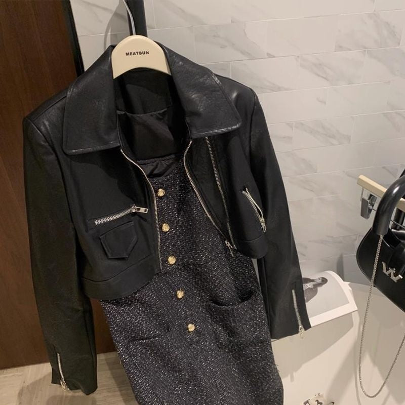 Loose-fitting Versatile Washed Leather Jacket
