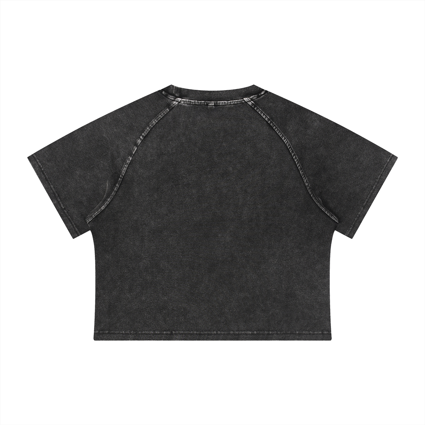 Women's Mineral Wash Raglan Crop T-Shirt – Vintage Slim Fit Streetwear Tee