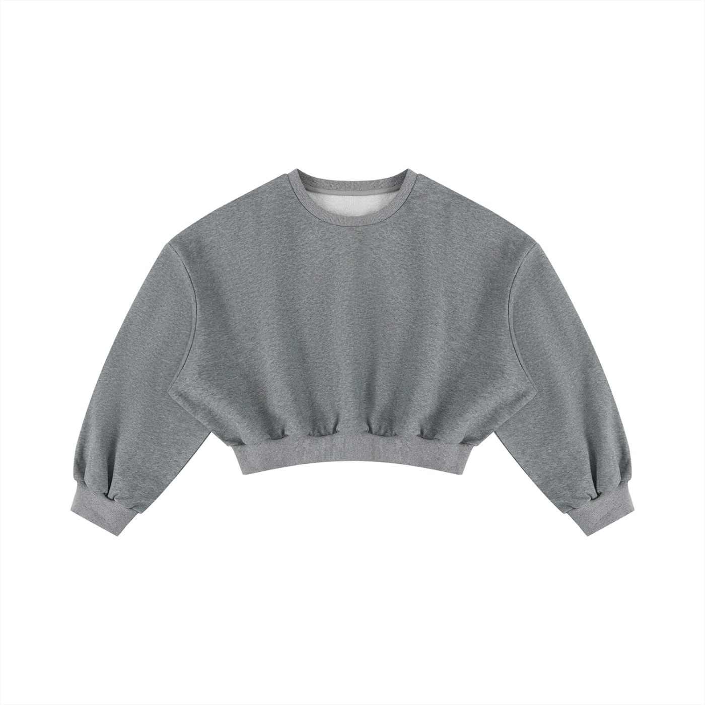 Women's Boxy Cropped Crewneck Sweatshirt – Oversized Casual Fleece Pullover