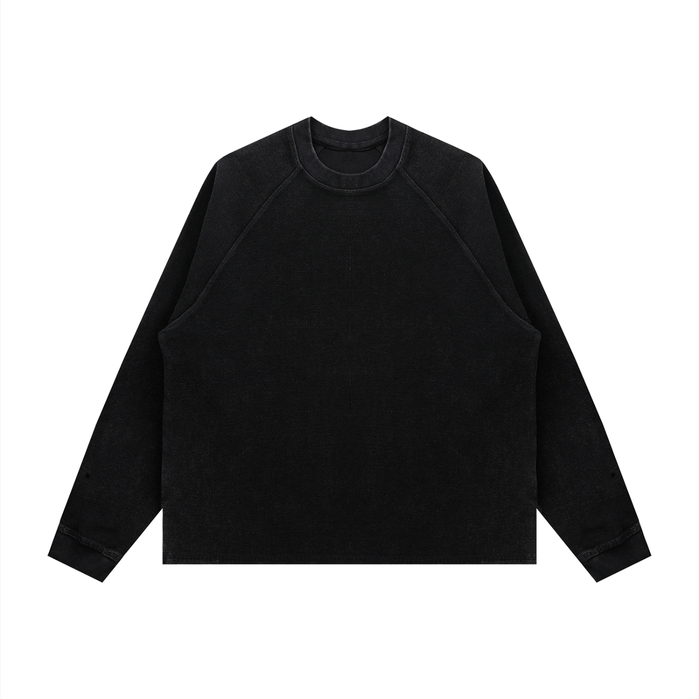 Unisex Vintage Wash Boxy Waffle T-Shirt – Oversized Textured Streetwear Tee