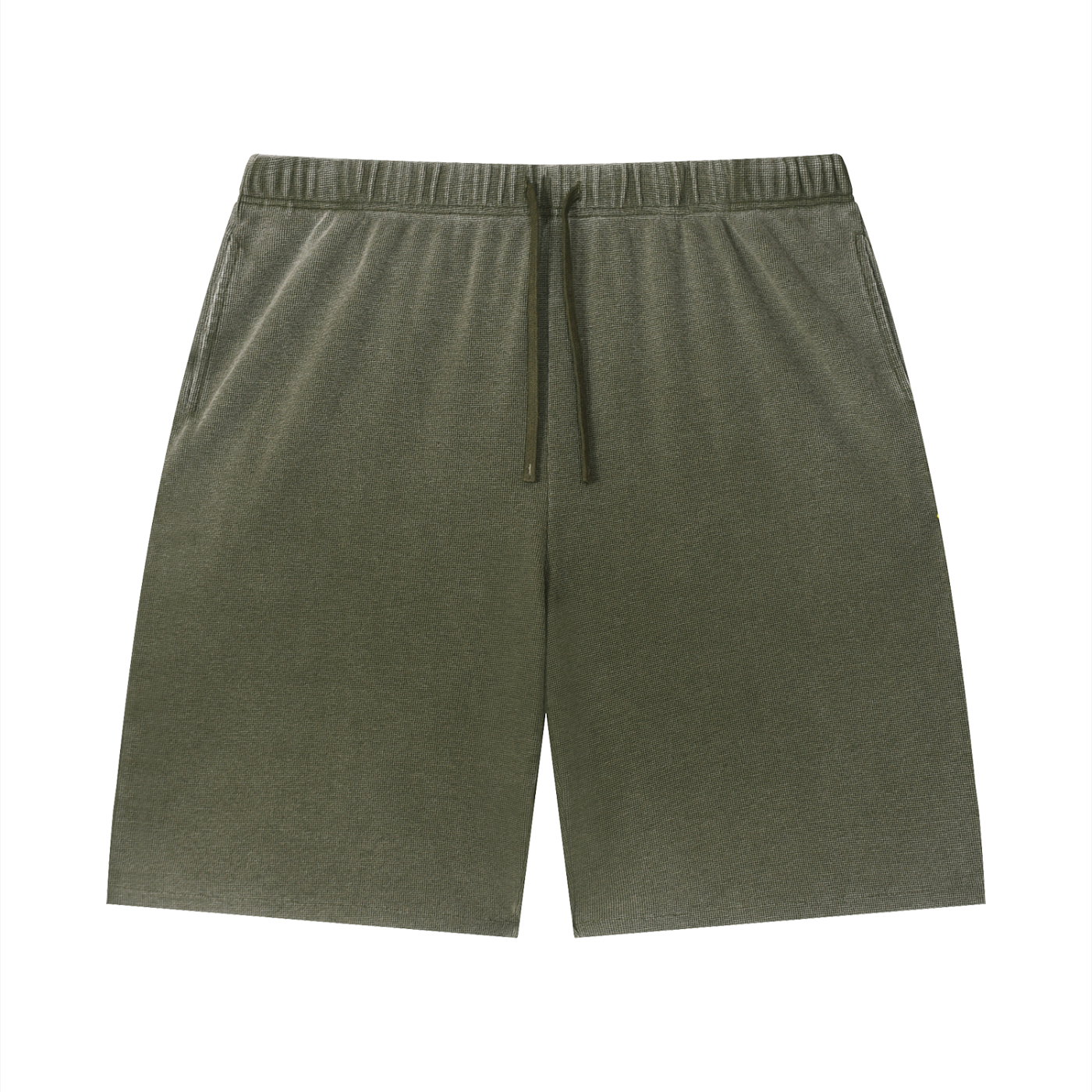 Unisex Vintage Wash Sunfade Waffle Raw Hem Shorts – Oversized Retro Streetwear Shorts