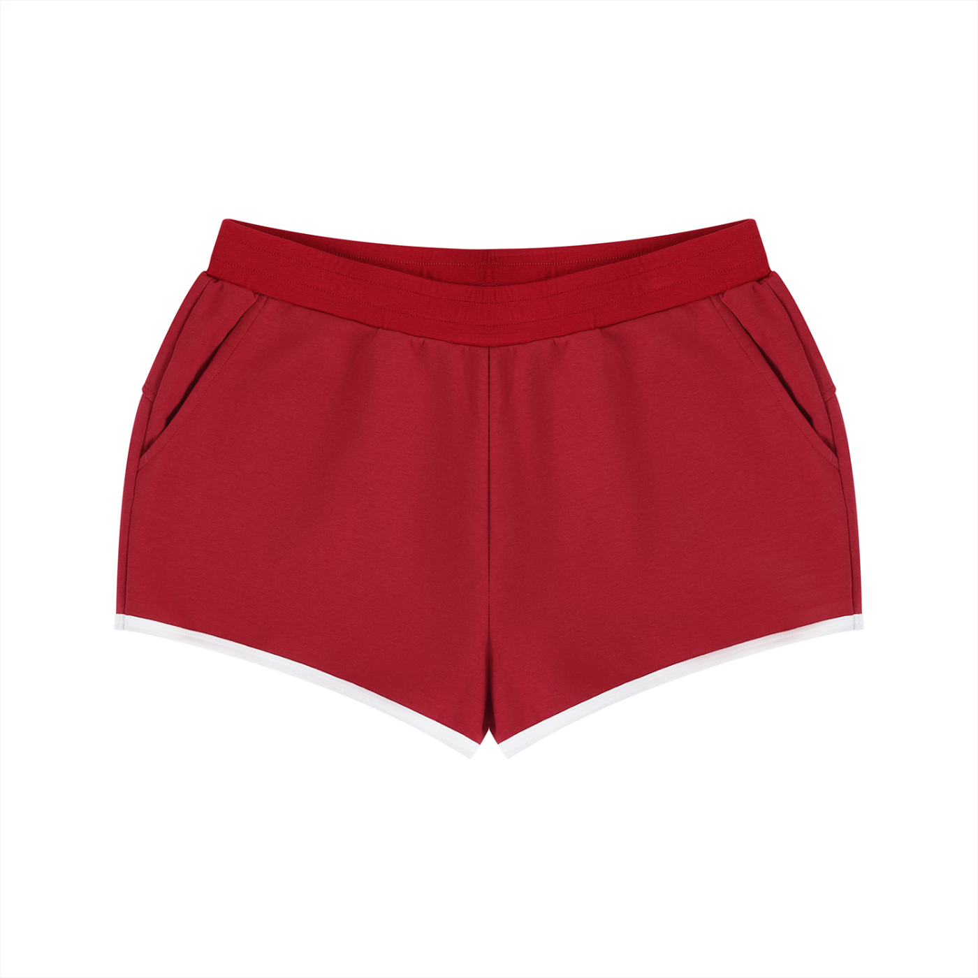 Women's Retro Contrast Trim Athletic Shorts – High-Waisted Activewear Shorts