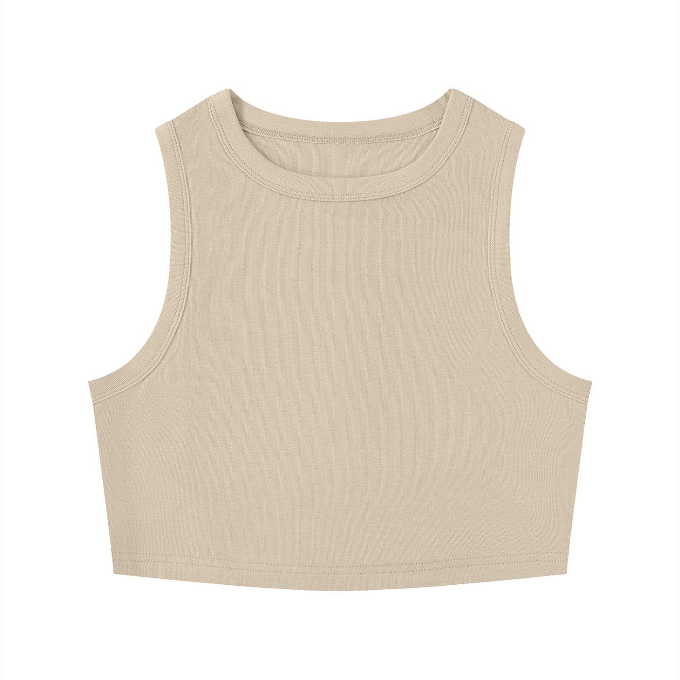 Women's Tight Crew Neck Crop Tank Top – Slim Fit Essential Sleeveless Top