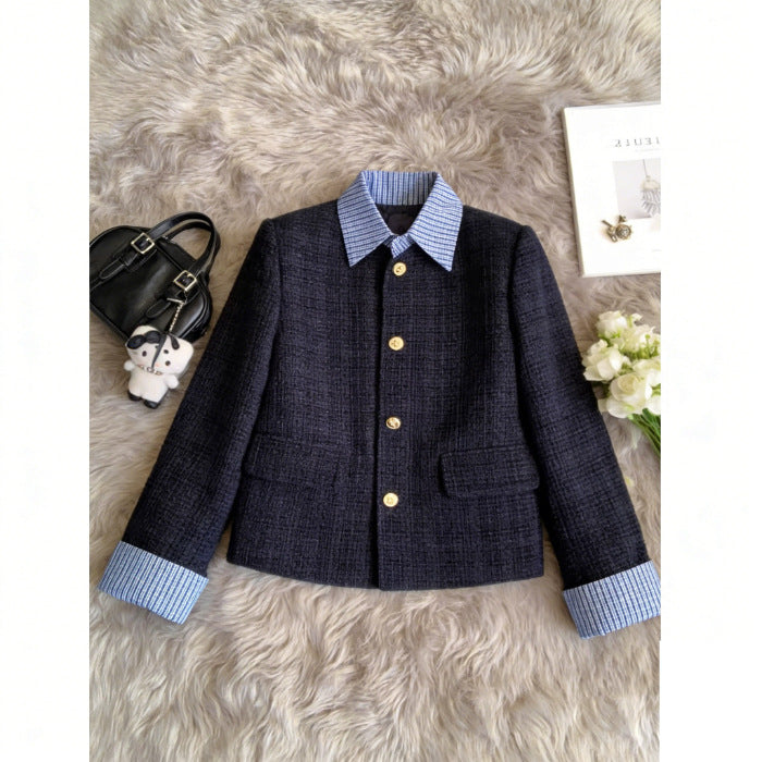 New Single-breasted Faux Two-piece Coatslimming, Chic Top