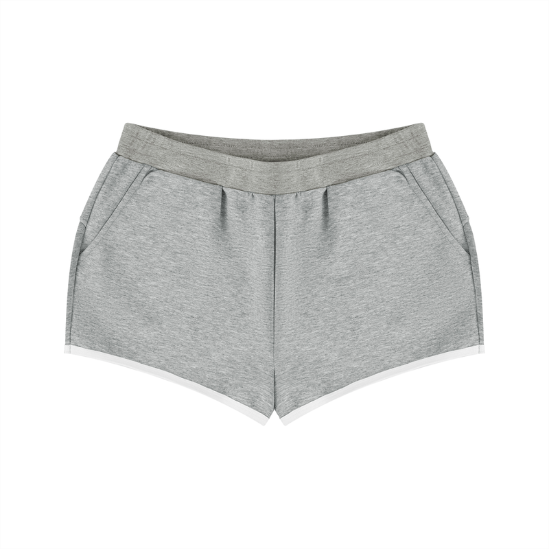 Women's Retro Contrast Trim Athletic Shorts – High-Waisted Activewear Shorts