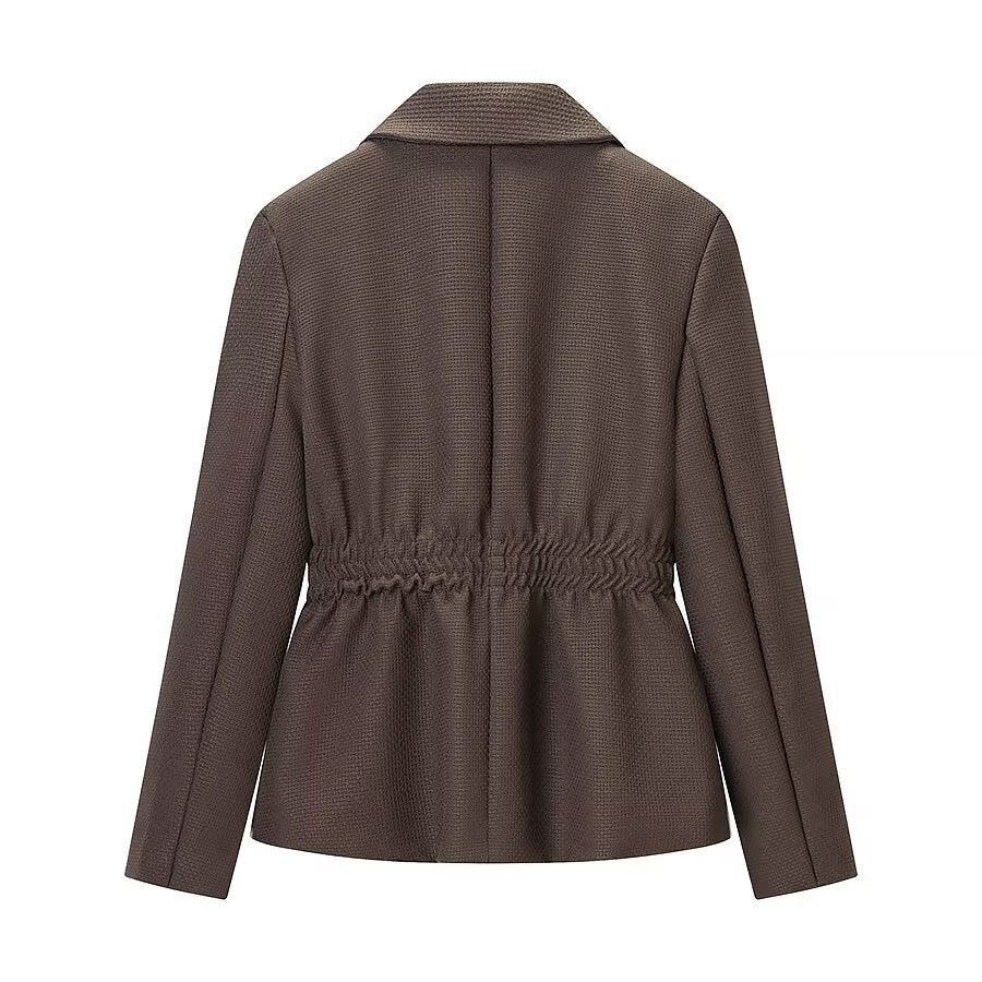 Womens Versatile Belted Blazer With Long Sleeves