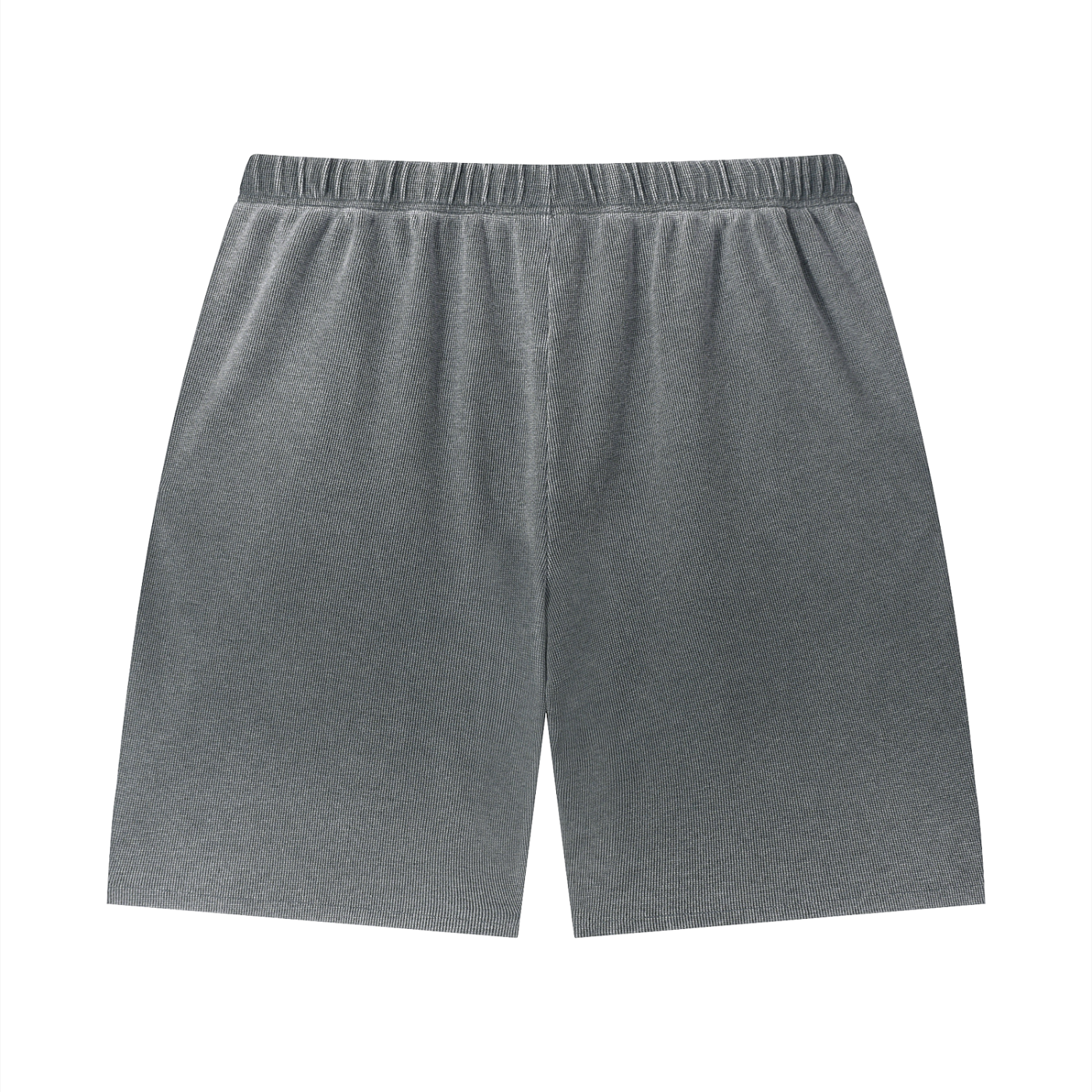 Unisex Vintage Wash Sunfade Waffle Raw Hem Shorts – Oversized Retro Streetwear Shorts
