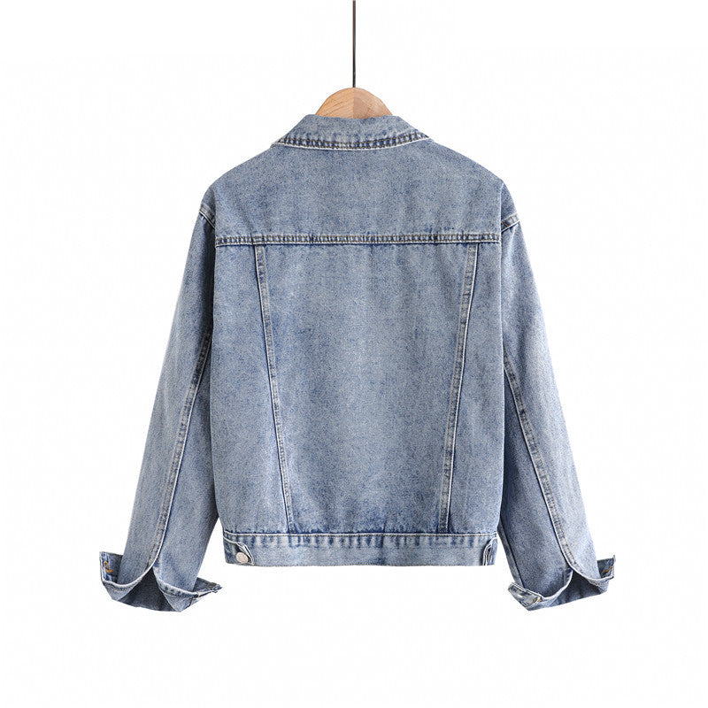 Women's Loose-Fit Patchwork Denim Jacket