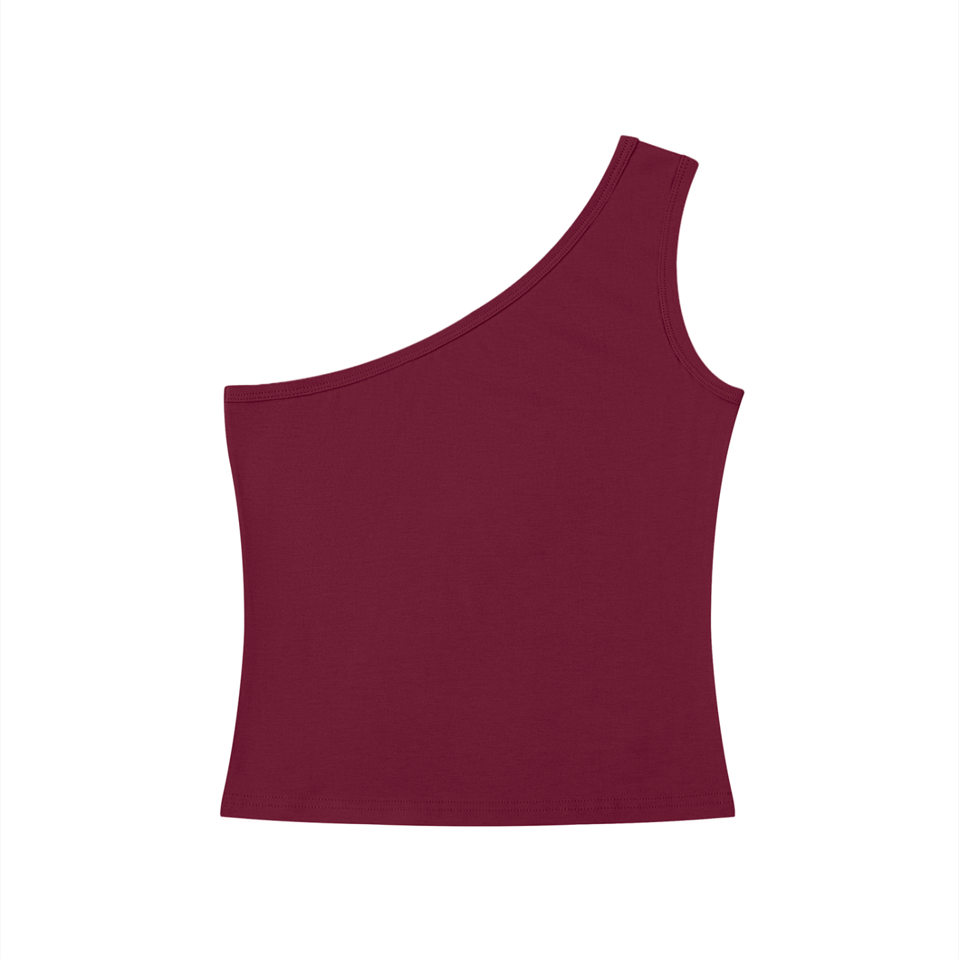 Women's One Shoulder Crop T-Shirt – Slim Fit Trendy Casual Top