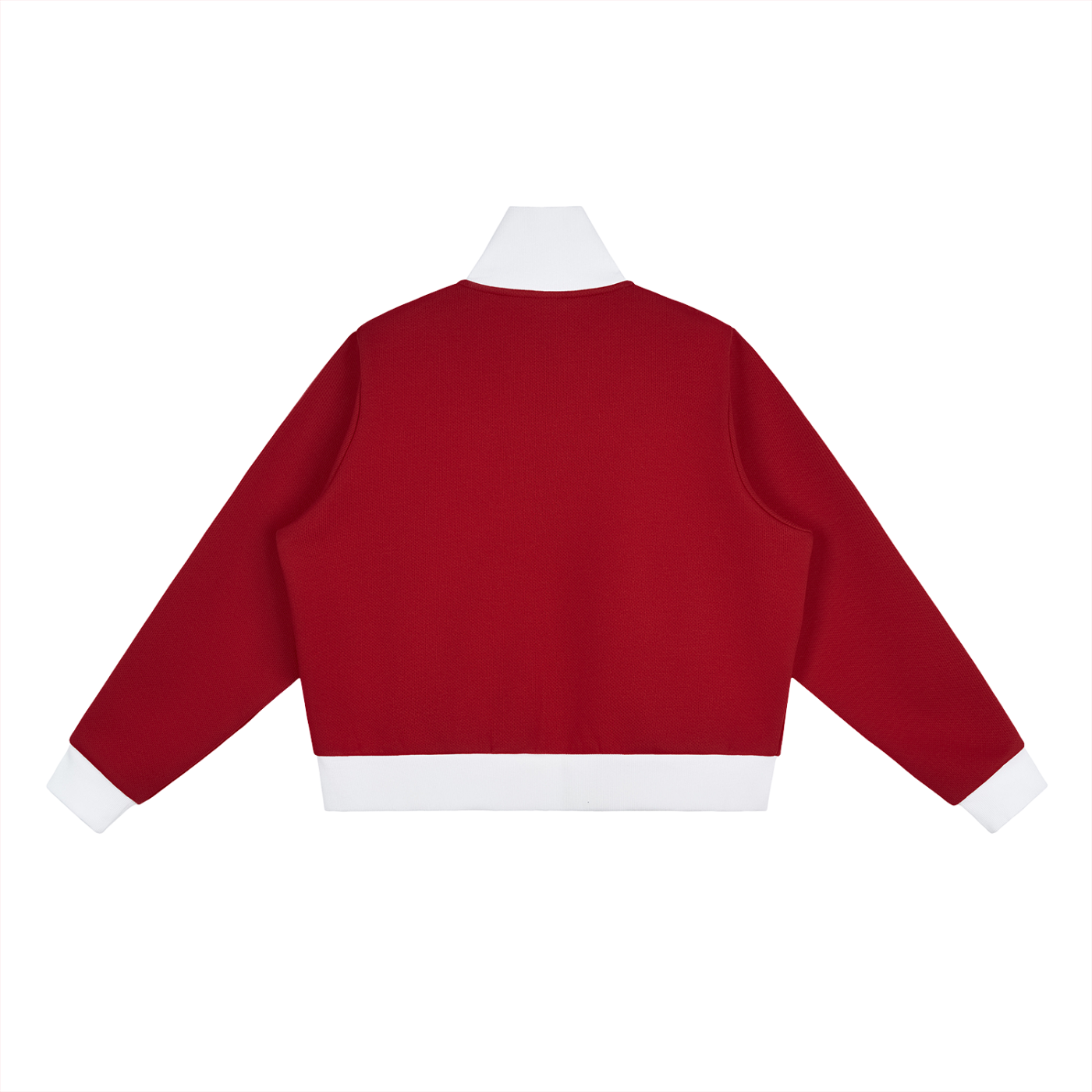 Cropped Fleece Track Jacket with Contrast Side Stripes