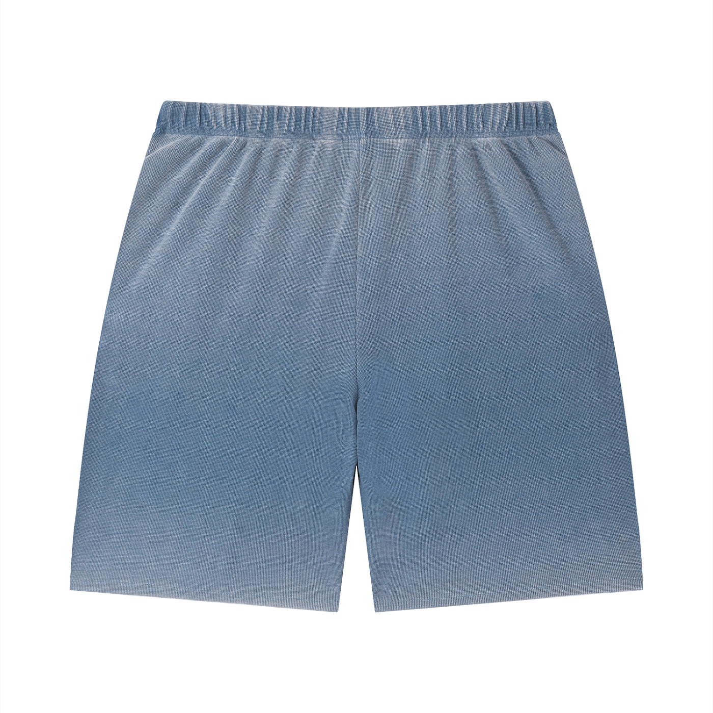 Unisex Vintage Wash Sunfade Waffle Raw Hem Shorts – Oversized Retro Streetwear Shorts