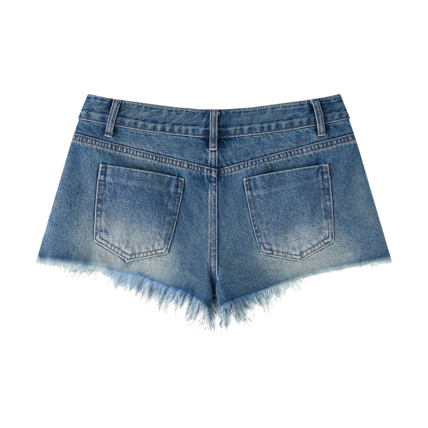 Women's Vintage Wash Raw Hem Denim Shorts – High Rise Casual Jean Shorts