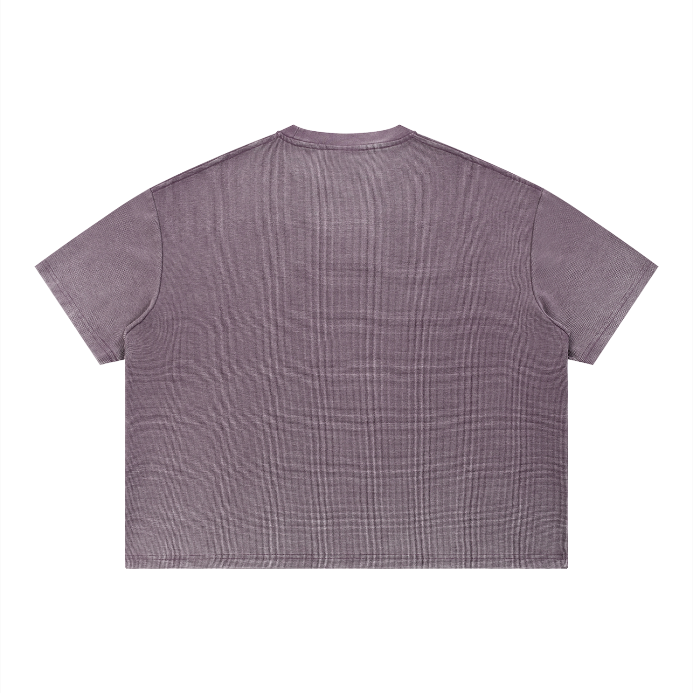 Unisex Vintage Wash Sunfade Waffle T-Shirt – Oversized Boxy Retro Streetwear Tee