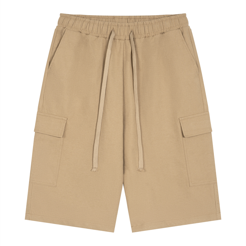 Unisex Drawstring Cargo Shorts – Relaxed Fit Utility Streetwear Shorts with Pockets
