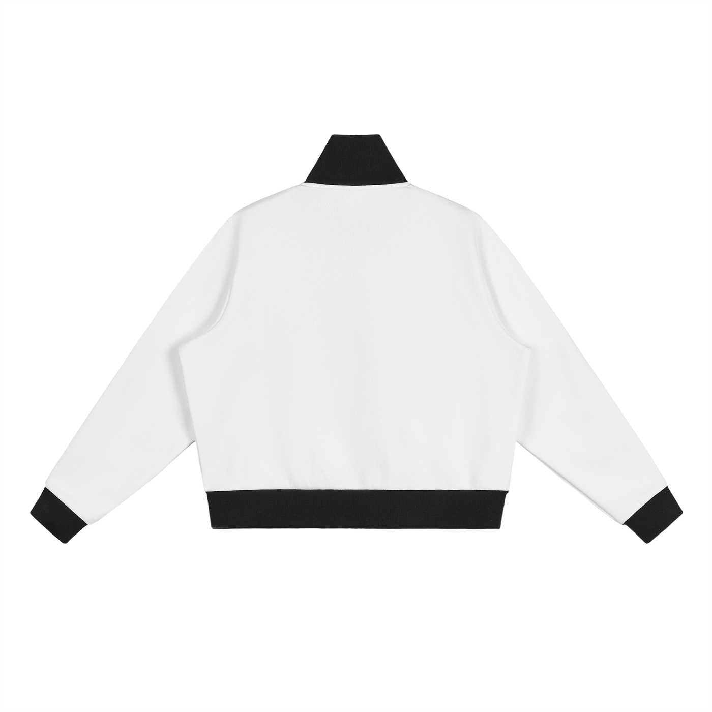 Cropped Fleece Track Jacket with Contrast Side Stripes