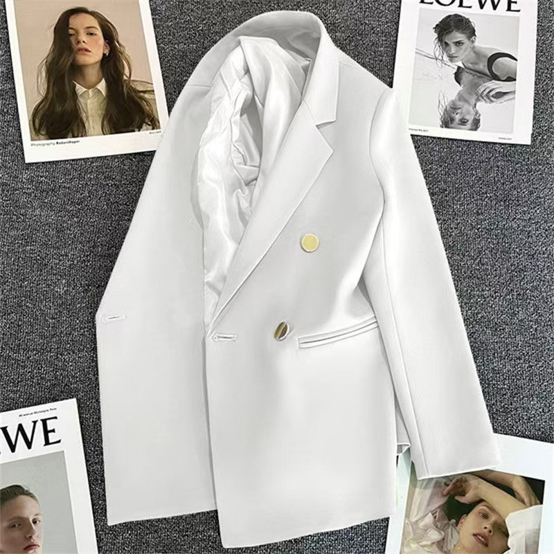 Women's Solid-Colored Defined-Waist Blazer