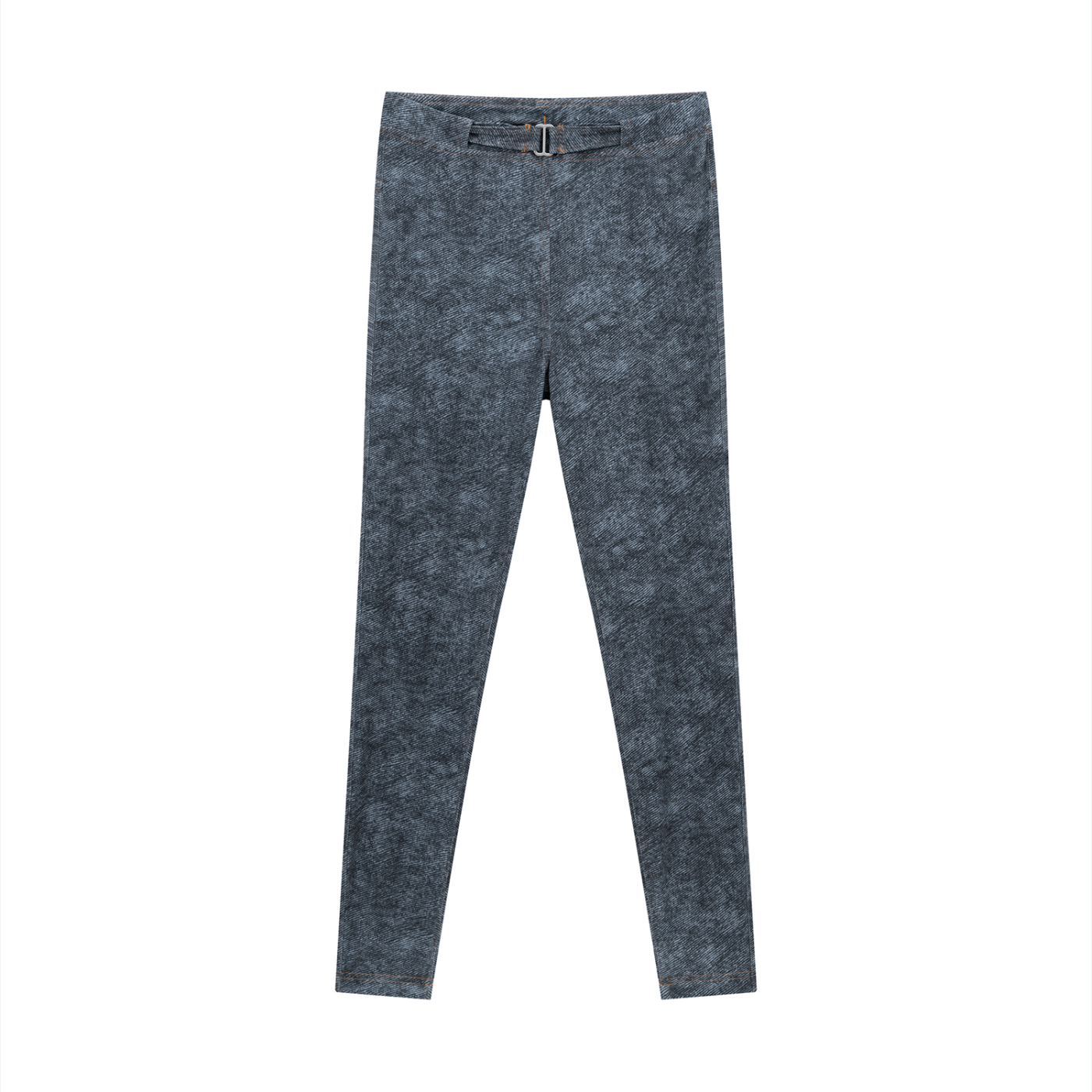 Women's Faux Denim Zip Fly Leggings – High-Waisted Stretch Jeggings