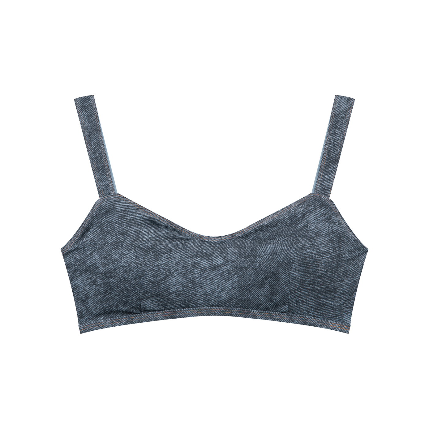 Women's Faux Denim Sports Bra – Medium Support Stretch Active Bra