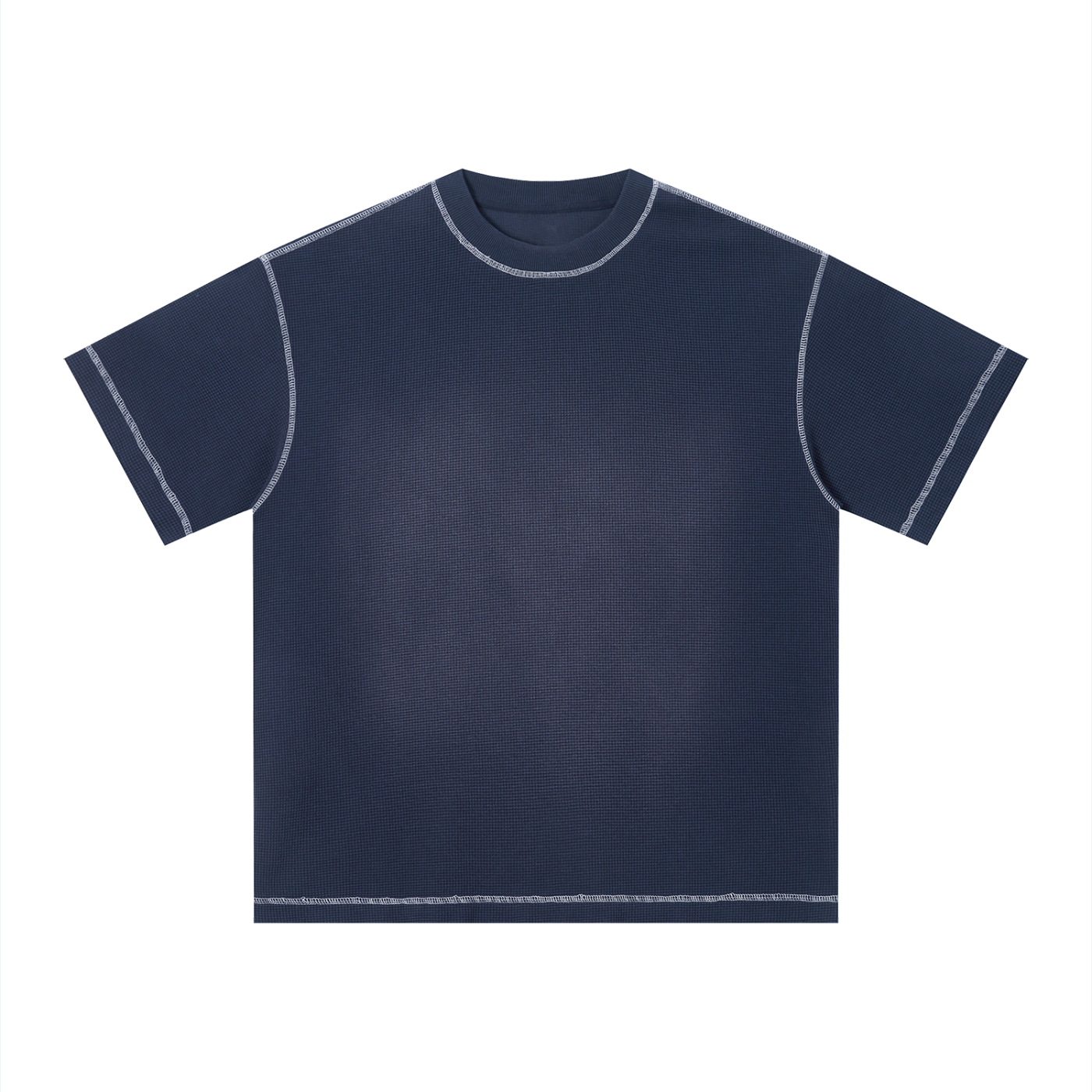 Unisex Vintage Sunfade Waffle Knit Boxy T-Shirt – Oversized Streetwear Tee