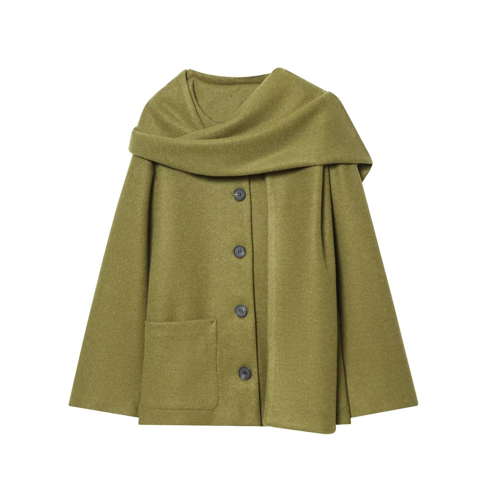 Autumn New Style European And American-Style Scarf Coat British-Style Navy Coat