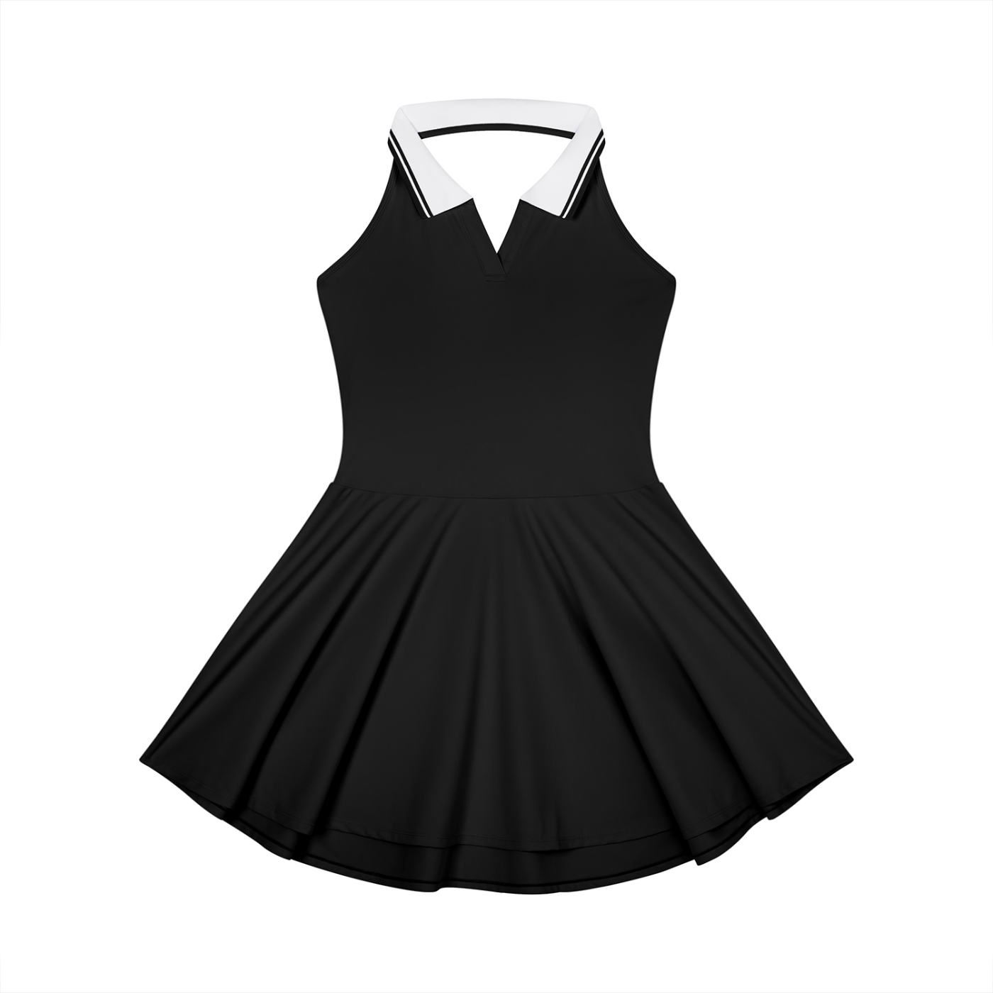 Women's Collared Halter A-Line Tennis Dress – Sleeveless Activewear Dress