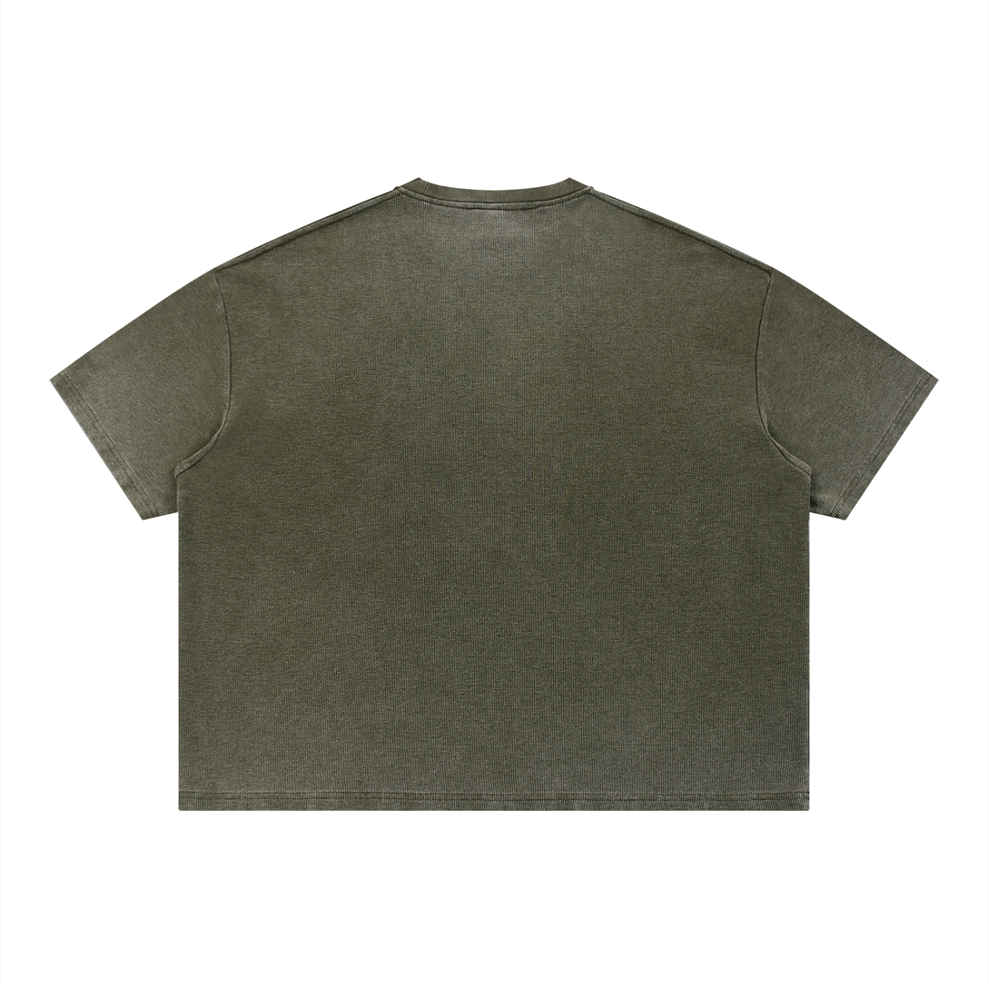 Unisex Vintage Wash Sunfade Waffle T-Shirt – Oversized Boxy Retro Streetwear Tee