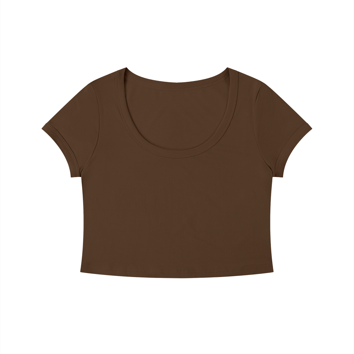 Women's Solid Color Slim Crop T-Shirt – Fitted Everyday Essential Crop Top