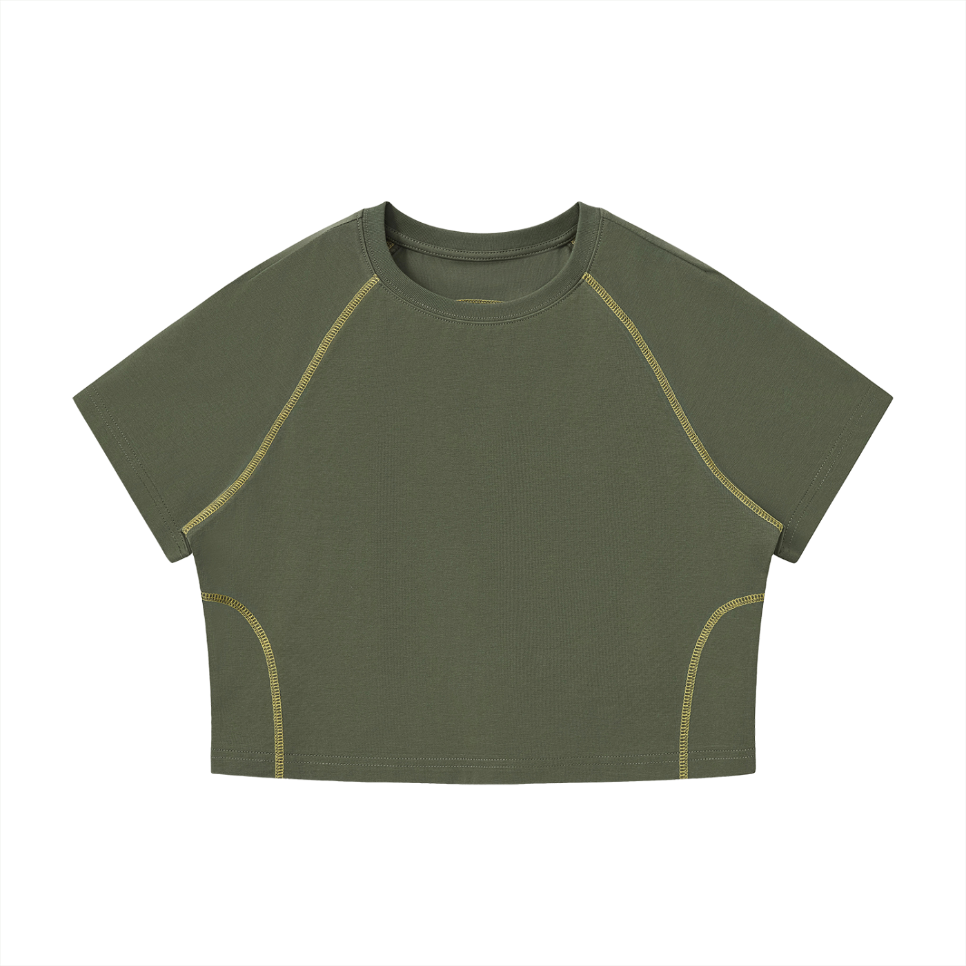 Women's Contrast Stitch Raglan Crop T-Shirt – Slim Fit Retro Crop Top