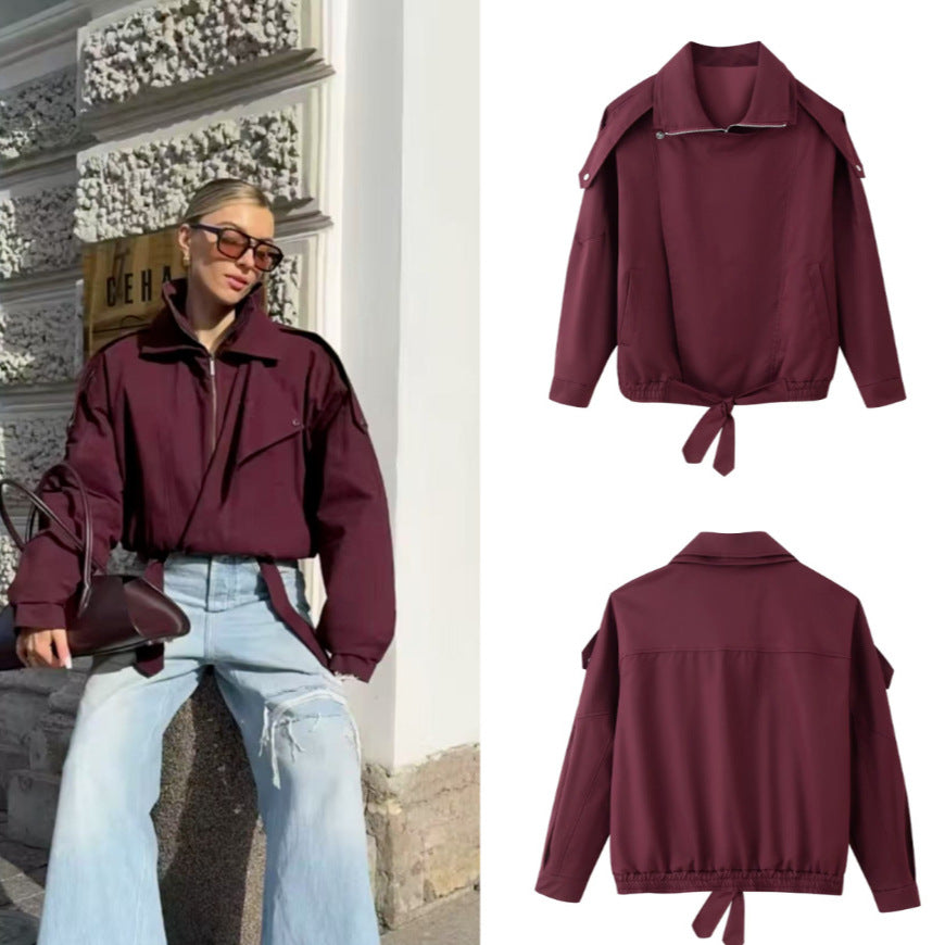 Women's Solid Color Loose And Versatile Loose-fit Jacket Coat