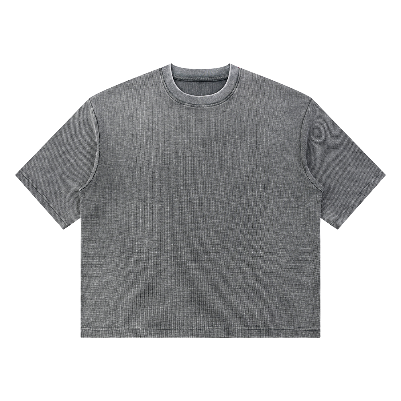 Unisex Mineral Wash Waffle Boxy T-Shirt – Oversized Textured Streetwear Tee