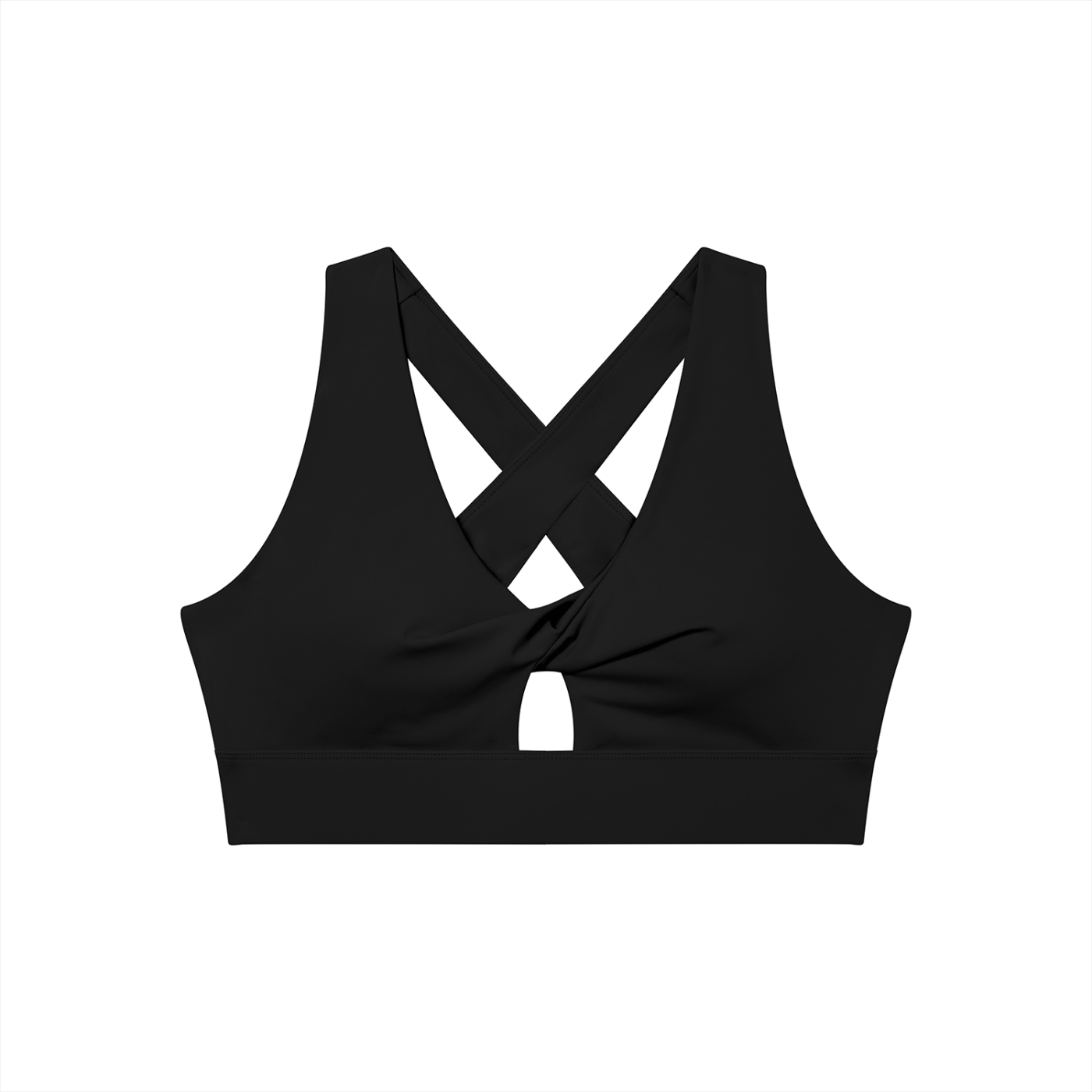 Women's Twist Front V-Neck Sports Bra – Seamless Medium Support Activewear Bra