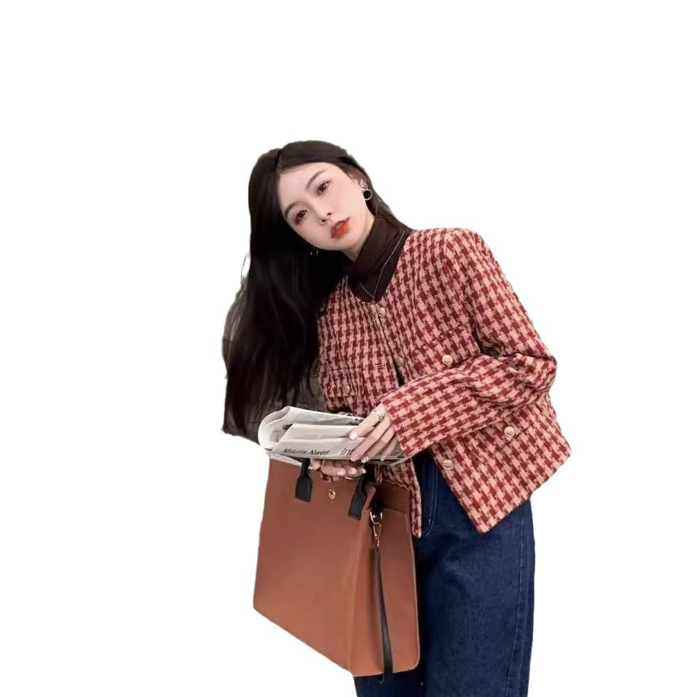 AutumnWinter British Retro Suit Short Long-Sleeve Top