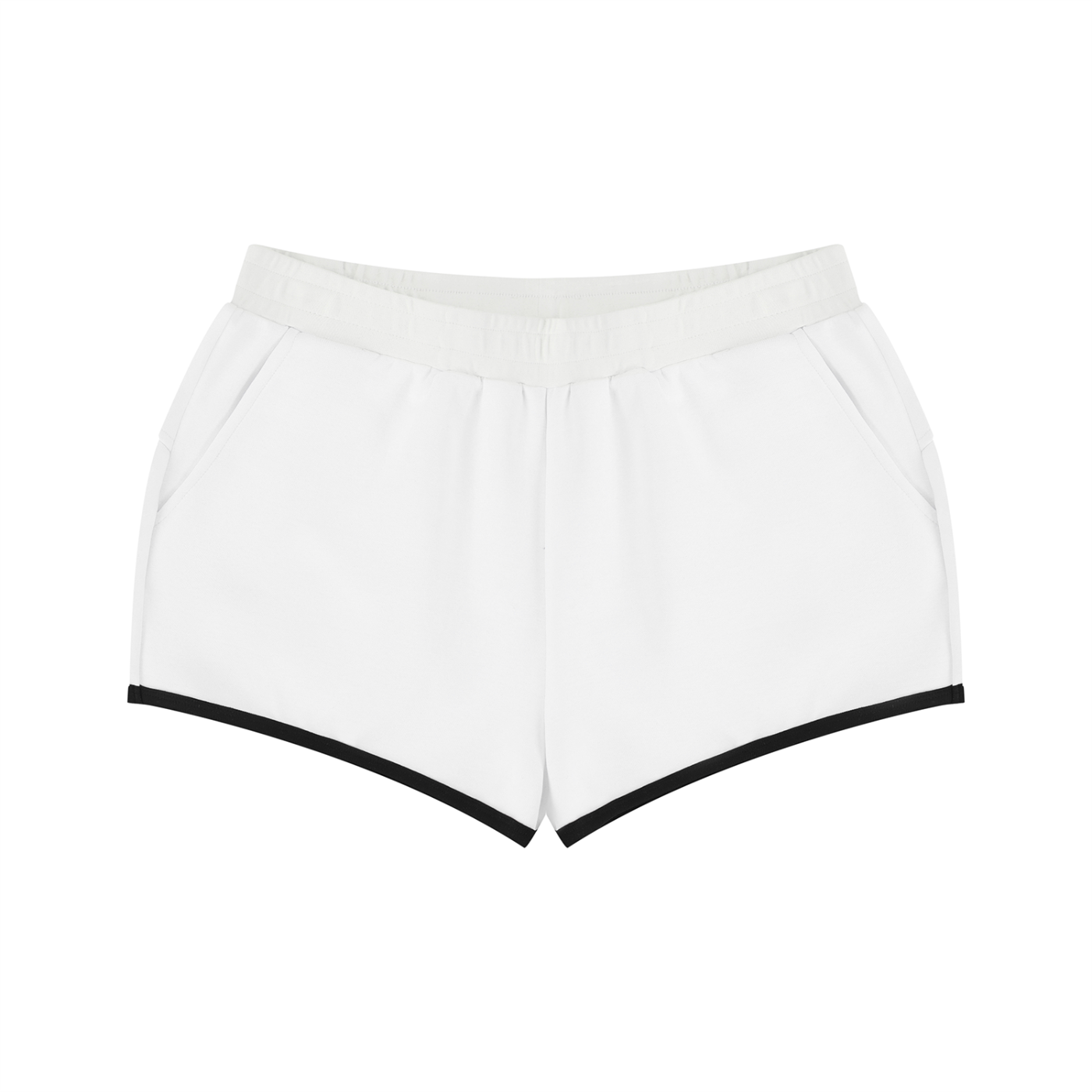 Women's Retro Contrast Trim Athletic Shorts – High-Waisted Activewear Shorts