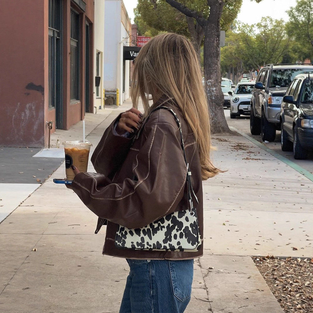 Solid-color Lapel Zip-up Jacket Coat