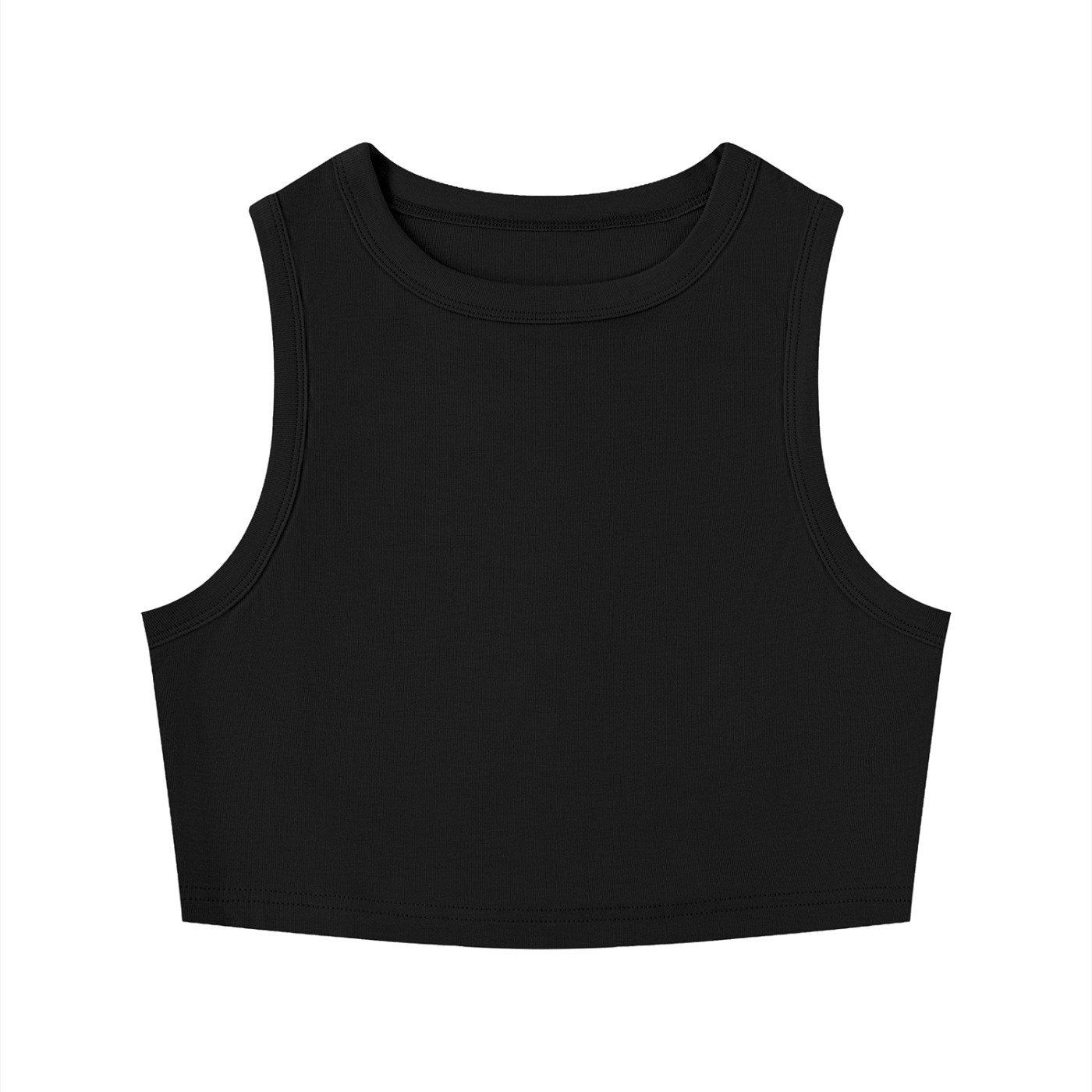 Women's Tight Crew Neck Crop Tank Top – Slim Fit Essential Sleeveless Top