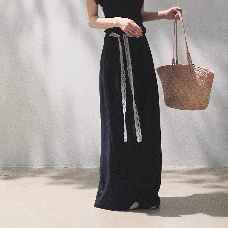 Linen Off-Shoulder Patchwork Casual Pant Set