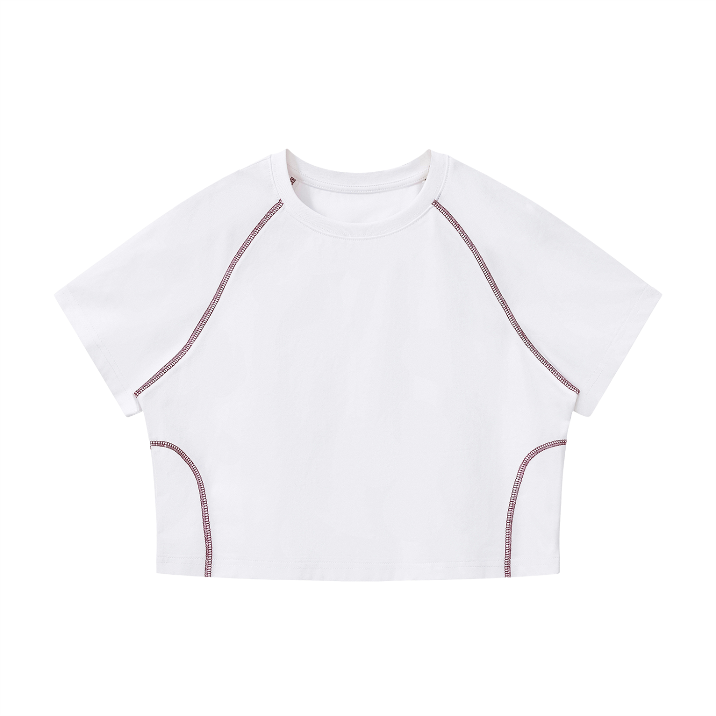 Women's Contrast Stitch Raglan Crop T-Shirt – Slim Fit Retro Crop Top