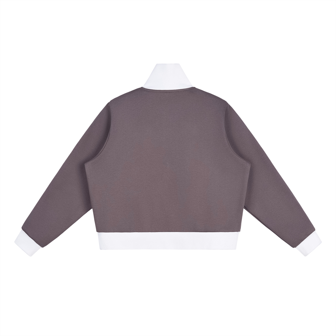 Cropped Fleece Track Jacket with Contrast Side Stripes