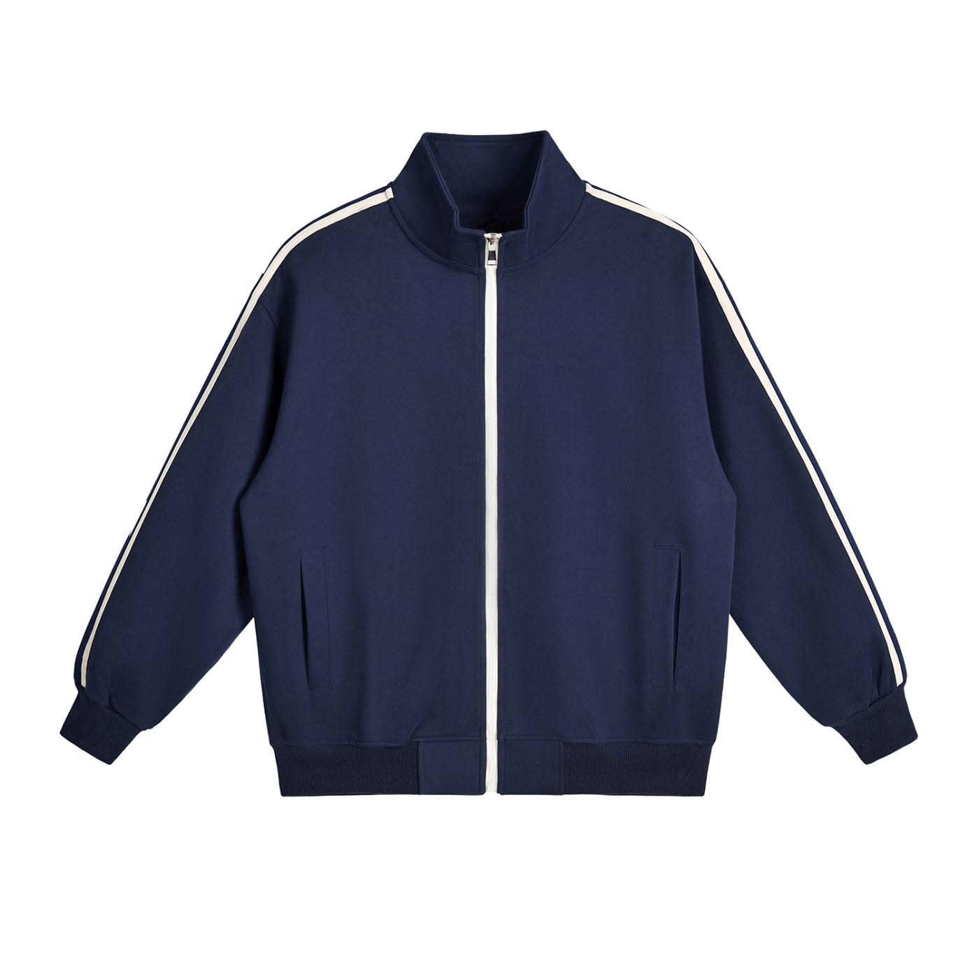 Contrast Side-Stripe Stand Collar  Jacket
