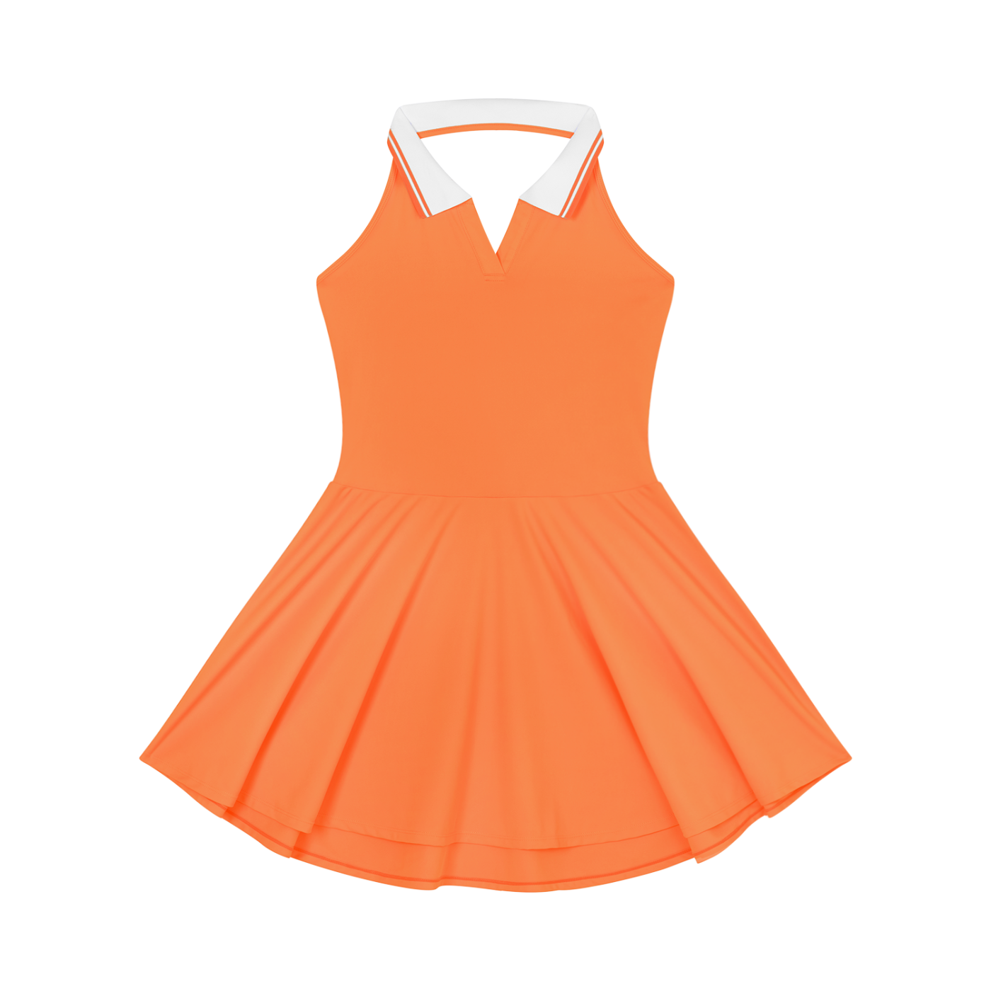 Women's Collared Halter A-Line Tennis Dress – Sleeveless Activewear Dress