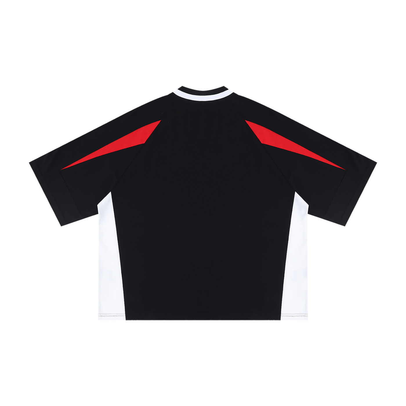 Unisex Oversized Color Block V-Neck T-Shirt – Retro Streetwear Contrast Tee