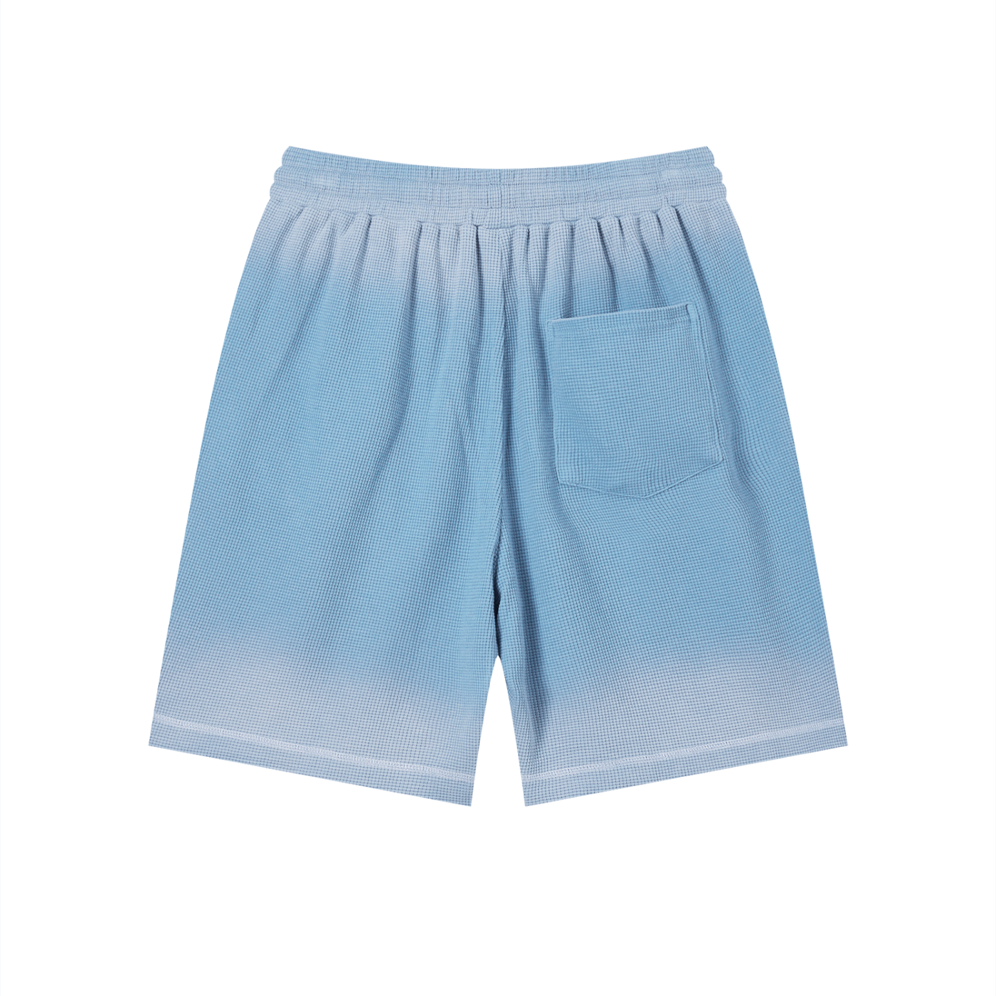 Unisex Vintage Sunfade Waffle Raw Hem Shorts – Oversized Streetwear Lounge Shorts