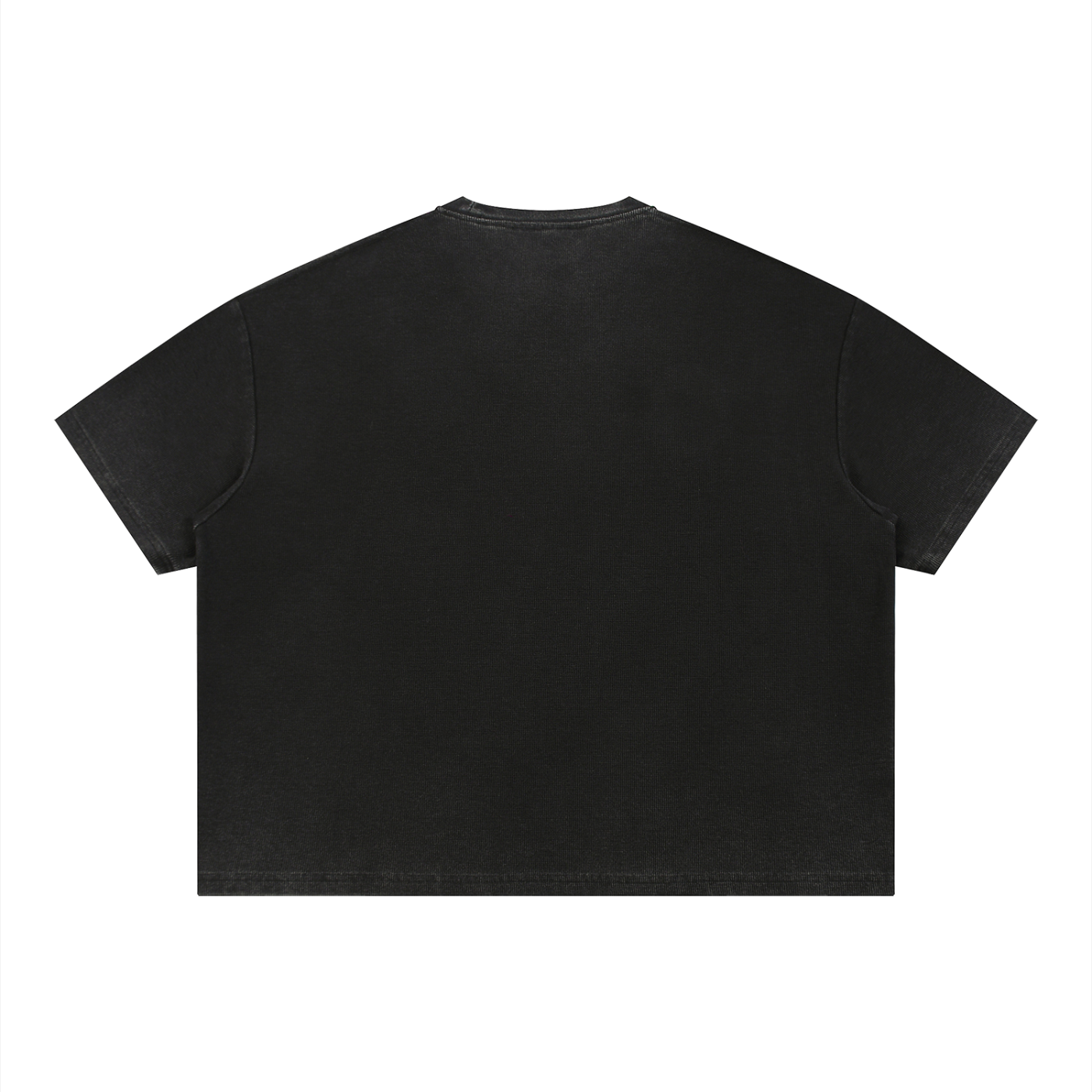 Unisex Vintage Wash Sunfade Waffle T-Shirt – Oversized Boxy Retro Streetwear Tee