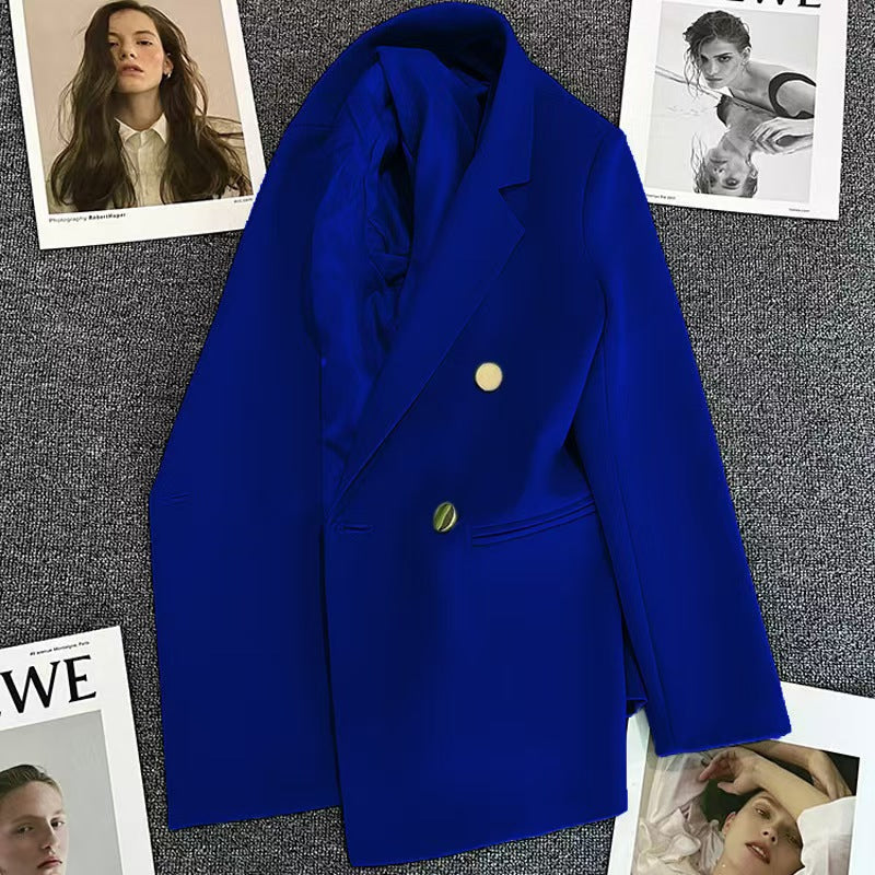 Women's Solid-Colored Defined-Waist Blazer