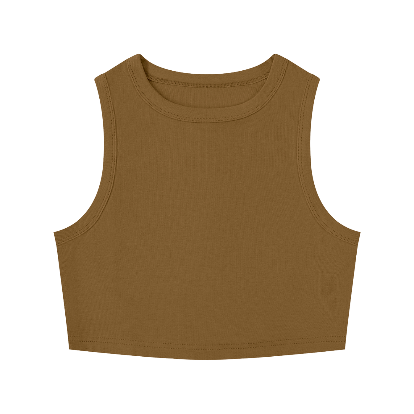 Women's Tight Crew Neck Crop Tank Top – Slim Fit Essential Sleeveless Top