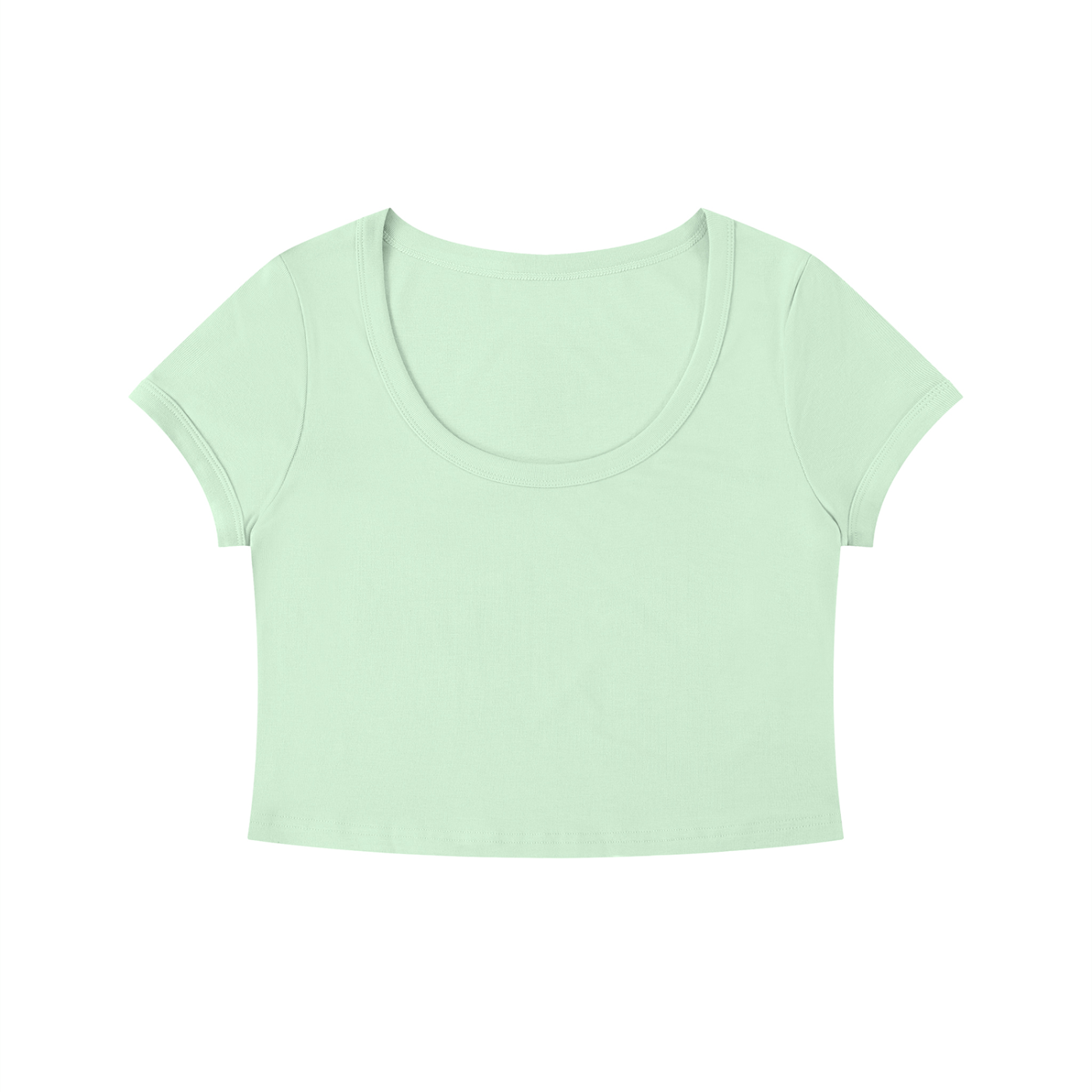 Women's Solid Color Slim Crop T-Shirt – Fitted Everyday Essential Crop Top