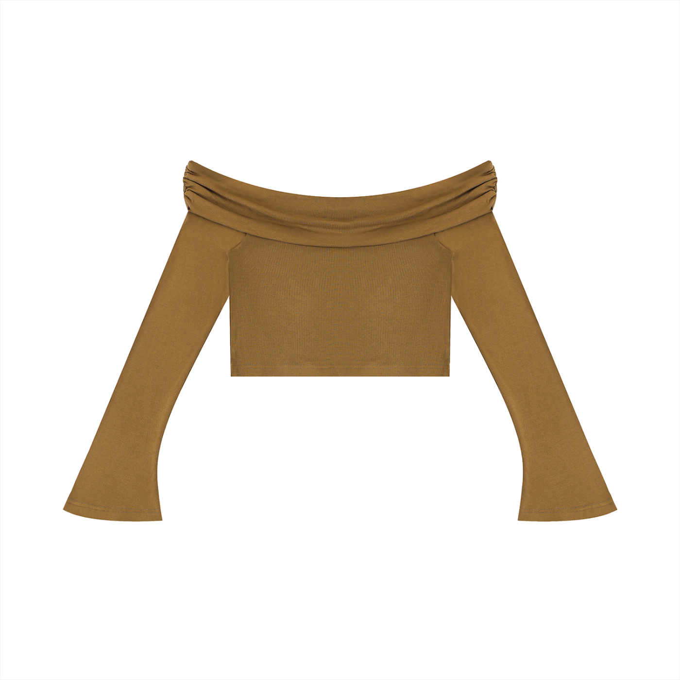 Women's Off-the-Shoulder Bell Sleeve Crop T-Shirt – Slim Fit Fashion Top
