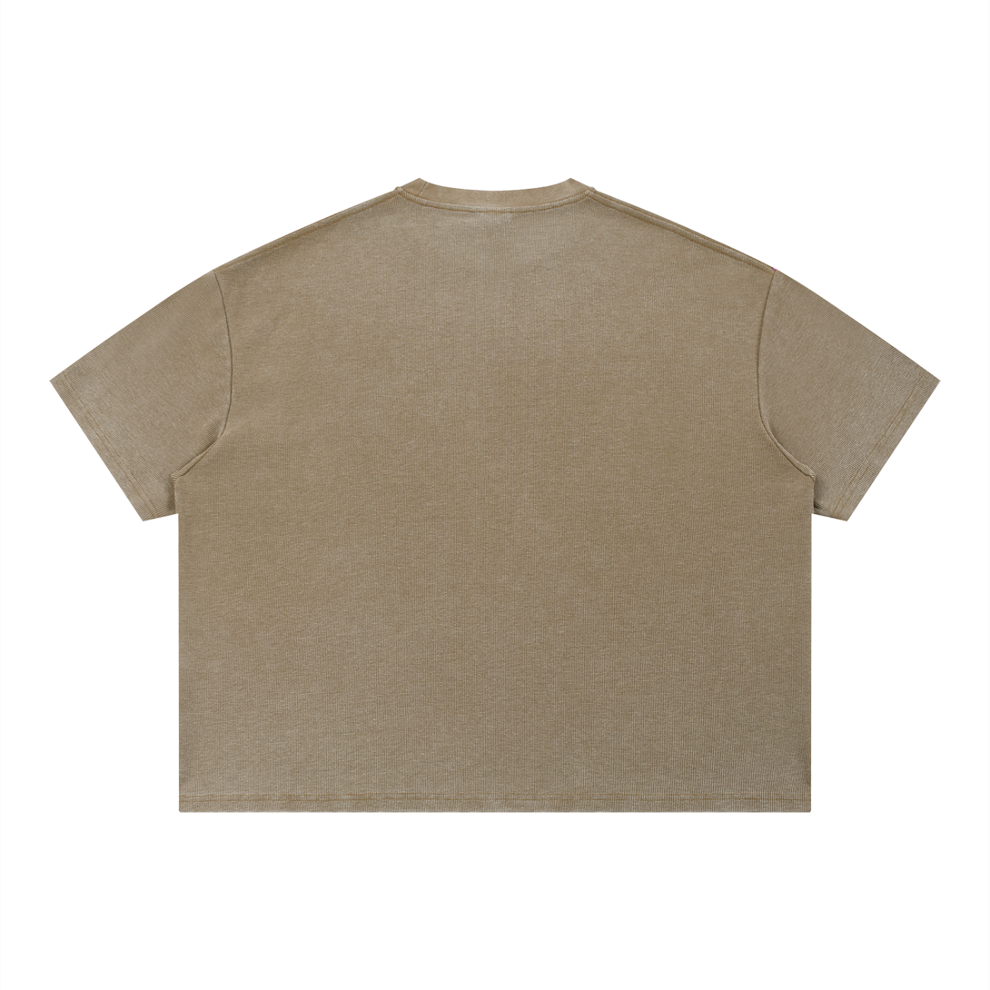 Unisex Vintage Wash Sunfade Waffle T-Shirt – Oversized Boxy Retro Streetwear Tee