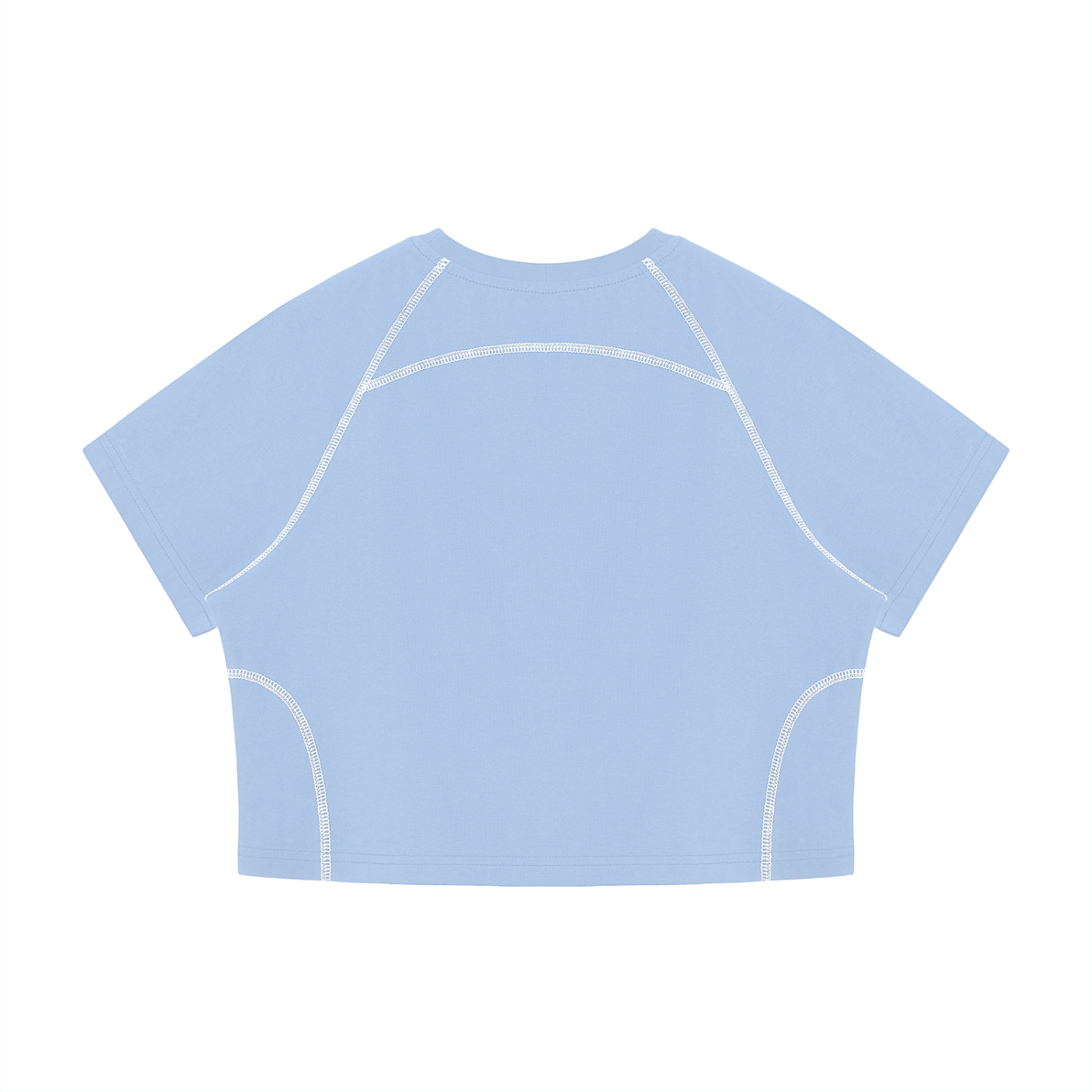 Women's Contrast Stitch Raglan Crop T-Shirt – Slim Fit Retro Crop Top