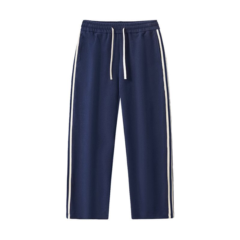 Contrast Side-Stripe Straight-Leg  Pants